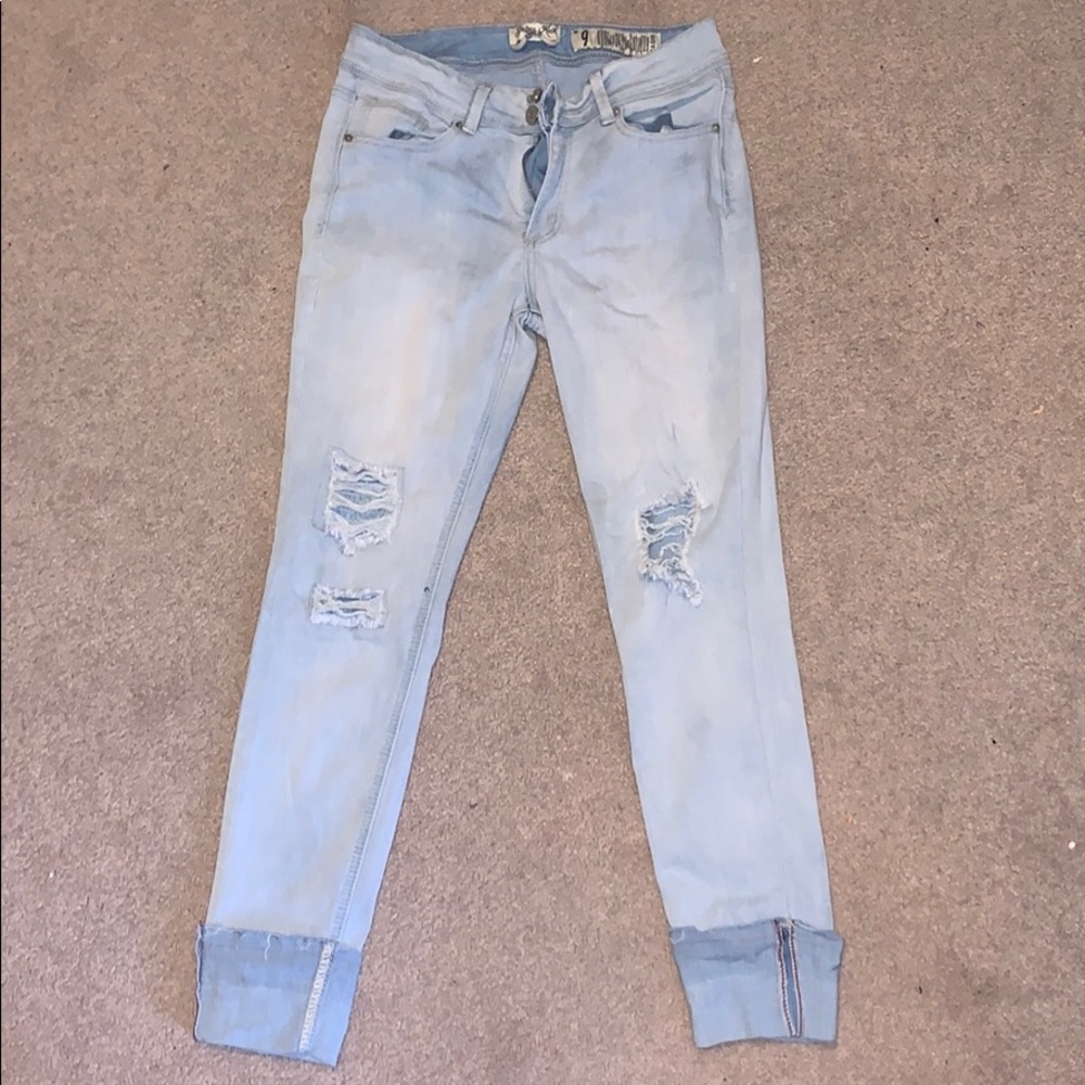 Indigo Rein light ripped skinny jeans